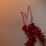 Handy in his christmas boa